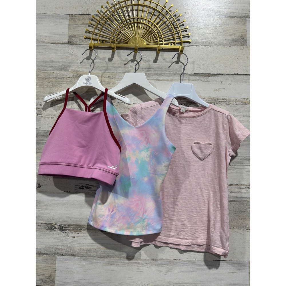 All in Motion Crewcuts Activewear Lot Girls Medium 8-10 Pink Tie Dye GUC